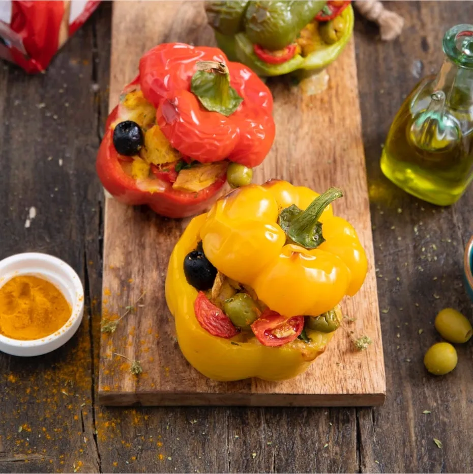 Peperoni ripieni di Pan Bauletto Bianco