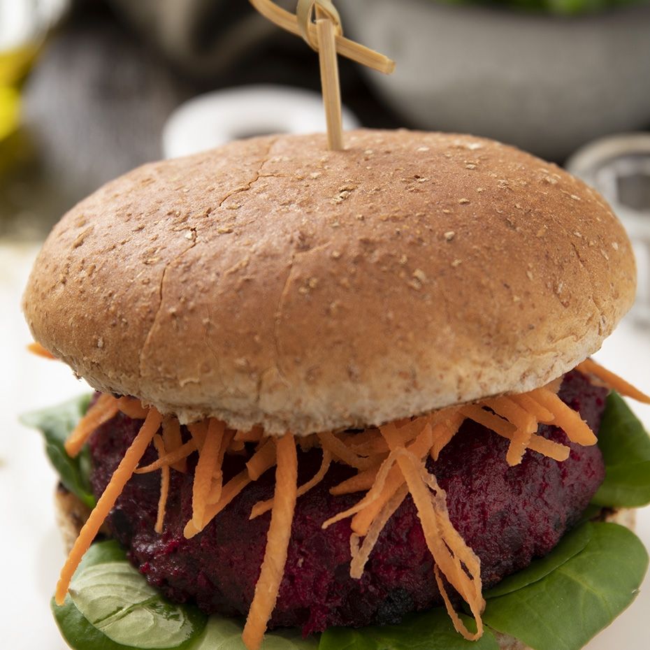 Hamburger di barbabietola con Pagnottelle integrali